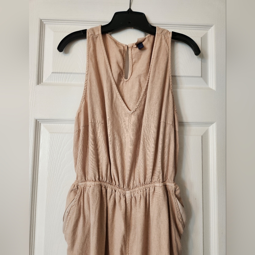 Universal Thread Tan Jumpsuit with Back Cut Out - Picture 2 of 9